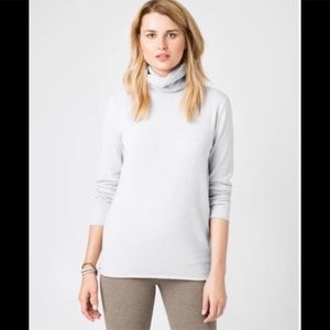 NWT ivory Reverse Knit Stone Turtle Neck Sweater